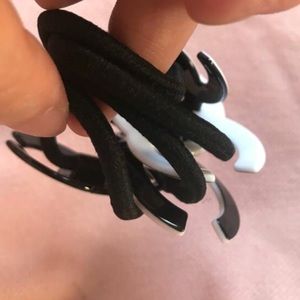 Classic White and Black Logo pattern hair rope